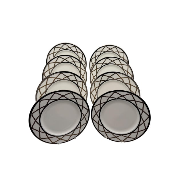 Set of 8 Lenox “Braided Elegance” Fine Bone China Dinner Plates For Sale - Image 11 of 16