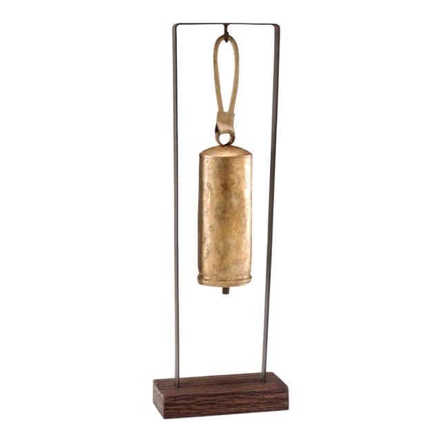 Wildwood Brass Bell on Wood & Iron Suspension For Sale