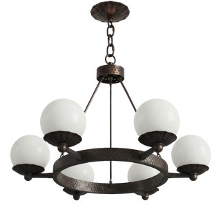 Vintage Brutalist Lamp with Art Deco Influences, 1950s For Sale