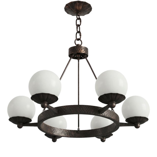 Vintage Brutalist Lamp with Art Deco Influences, 1950s For Sale