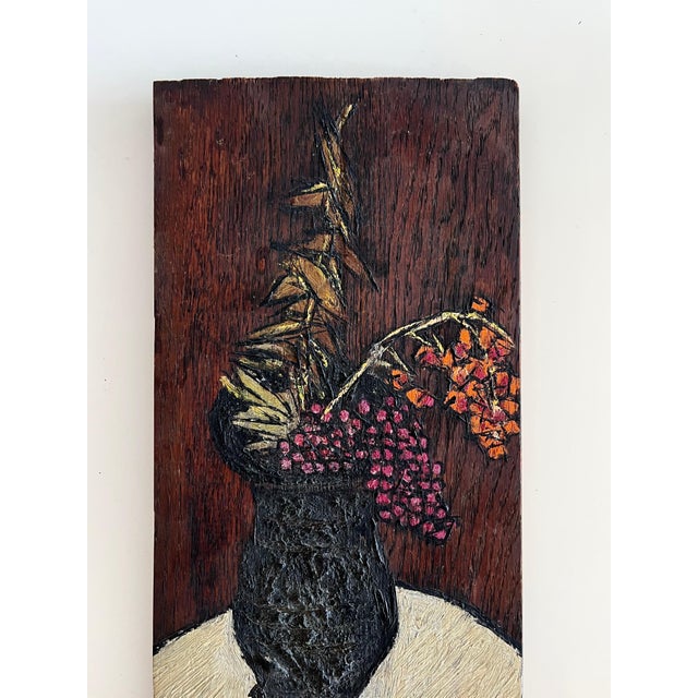 Ben-Zion (1897-1987) Flower Piece with Black Vase Oil on board, Hand signed 'Ben-Zion ' lower right, with the artist 's...
