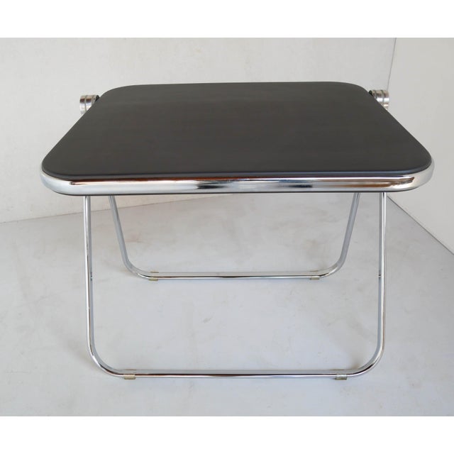 Folding table/desk, "Platone" model, by Giancarlo Piretti, made for Anonima Castelli, Italy, 1970s. Chromed steel frame...