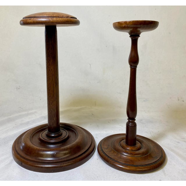 Antique Pair of Wooden Wig / Hat Stands From England - Circa 1890’s For Sale - Image 13 of 13