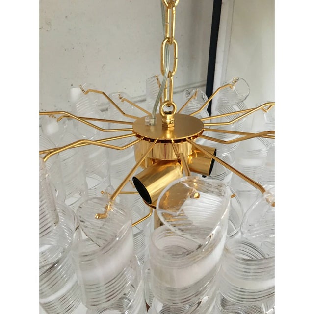Murano Glass Virgola Chandelier in Venini Style, Multicolor For Sale - Image 9 of 12