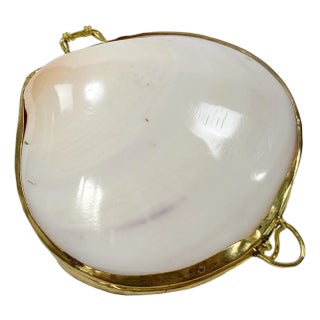 Vintage Pearlized Clam Shell Trinket Box For Sale