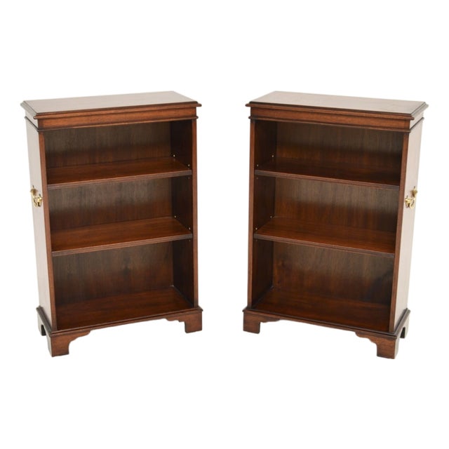 Vintage Military Campaign Style Open Bookcases, 1930, Set of 2 For Sale
