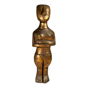 1970s Golden Oscar Art Sculpture Cycladic Figurine