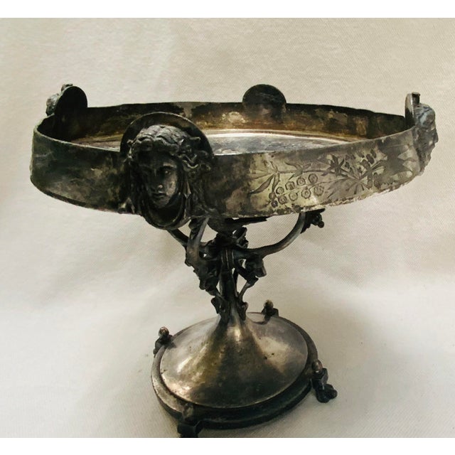 19th Century American Victorian Figural Silver-Plate Centerpiece Tazza For Sale - Image 11 of 18