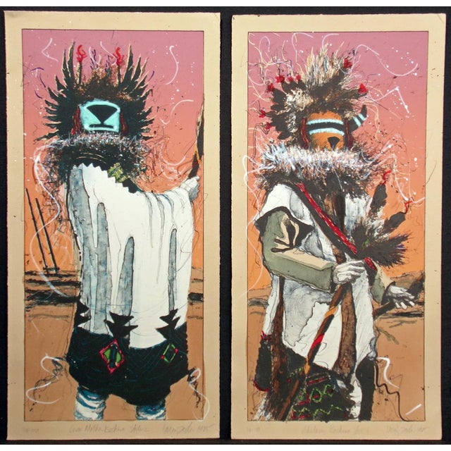 Larry Fodor "Crow Mother and Ahulani Kachina St 2" Set of 2 Limited Edition Lithographs For Sale - Image 10 of 10
