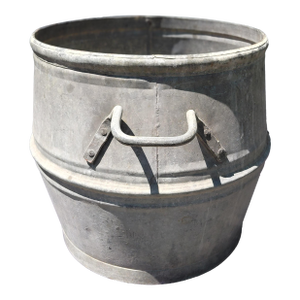 Vintage Belgian Galvanized Dolly Tub With Handles Planter