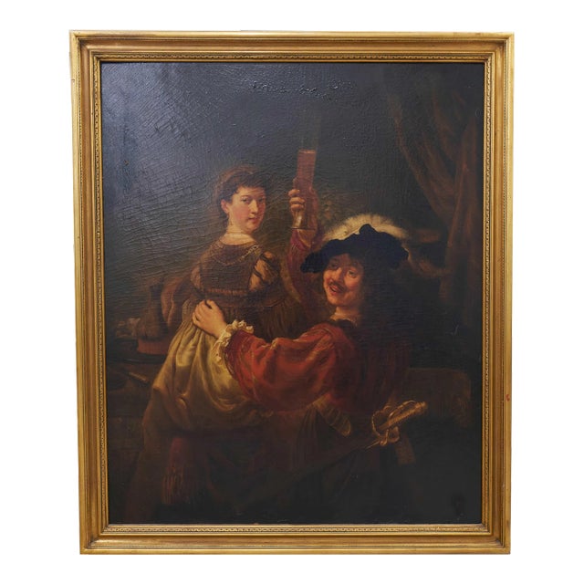 After Rembrandt "The Prodigal Son in the Tavern" Old Master Style Painting For Sale
