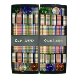 Late 20th Century Ralph Lauren Glass Polo Player Swizzle Sticks- Set of 8