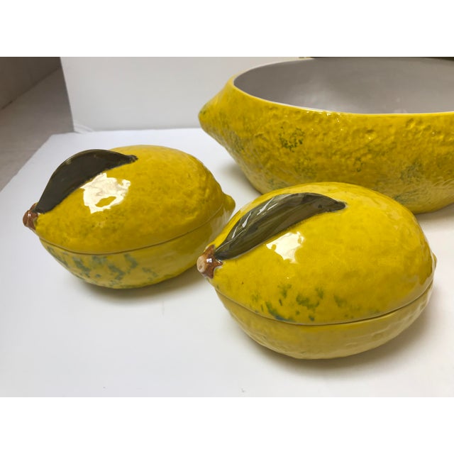 Vintage Italian Lemon Tureen and 4 Matching Soup Bowls Chairish