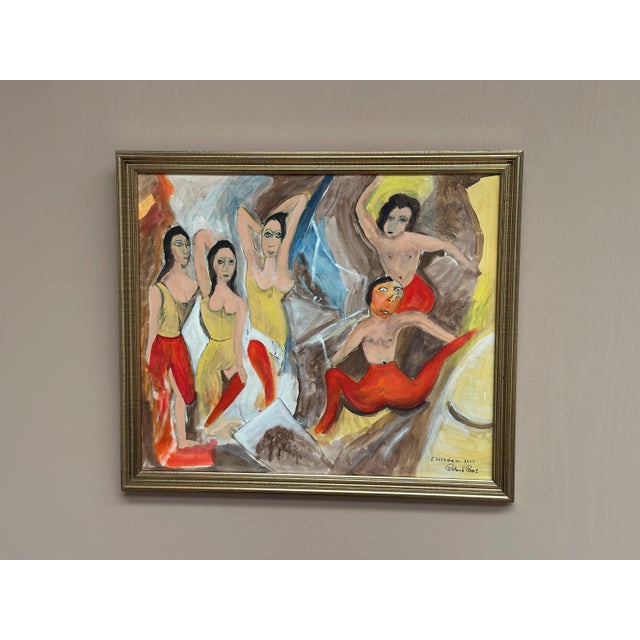 Mid-Century Modern Roland Roos, Estraden, 2003, Oil Painting on Canvas, Framed For Sale - Image 3 of 18