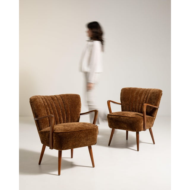 Pair of Shellback Upholstered Armchairs, Antique, Denmark, Circa 1940 For Sale - Image 11 of 11