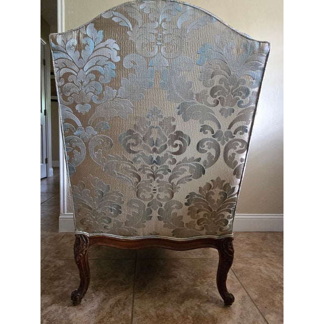 French Pair of Ery 18th Century Bergere Armchairs, Hand-Carved Walnut, Made in France For Sale - Image 3 of 15