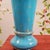 Beautiful PV blue opaline glass vase and matching plate // rare gold stars // Portieux Vallerysthal // french blue // vintage glassware // For Sale - Image 9 of 10