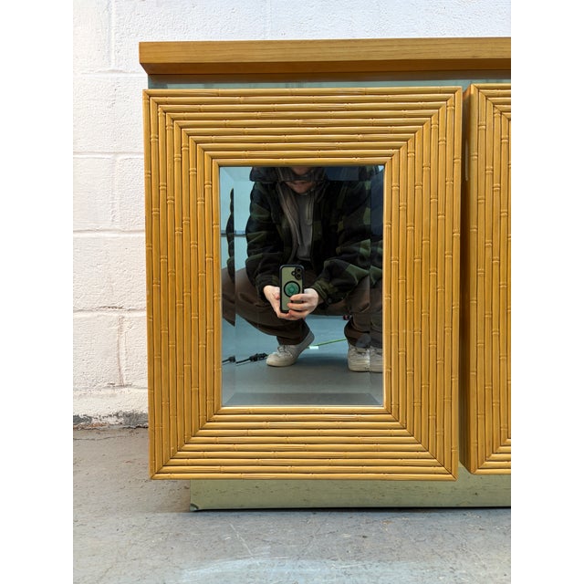 Vintage Bohemian Bamboo and Brass Dresser and Mirror Set For Sale - Image 17 of 17