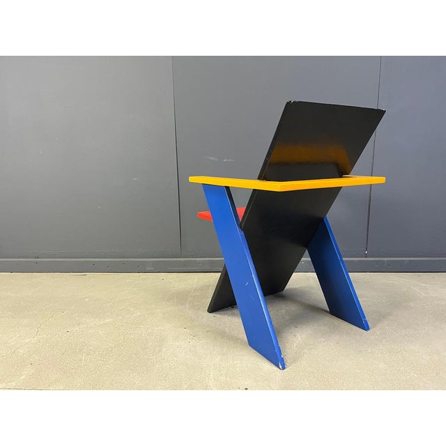 1980s Postmodern Armchair in the style of Gerrit Thomas Rietveld, 1980s For Sale - Image 5 of 14