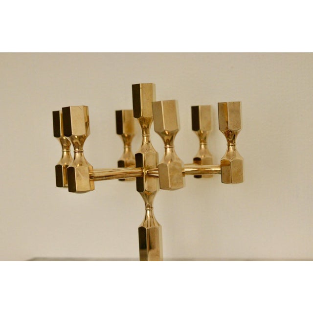 Vintage Swedish Brass Candelabra by Gusum, 1978 For Sale - Image 4 of 10