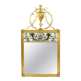 19th Century American Federal Eglomise Mirror For Sale