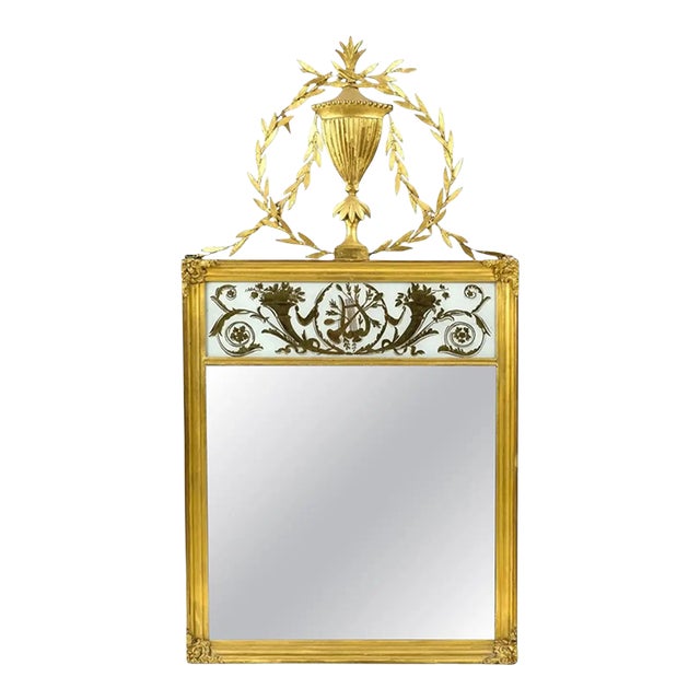 19th Century American Federal Eglomise Mirror For Sale