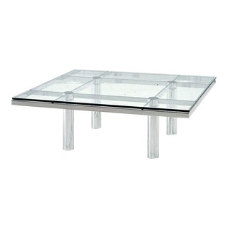Tobia Scarpa "Andre" Chrome and Glass Coffee Table for Gavina, 1968 For Sale