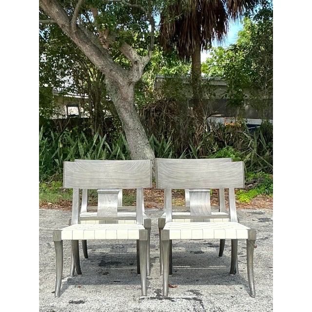 Contemporary Vintage Boho Oly Washed Klismos Dining Chairs - Set of 4 For Sale - Image 3 of 8