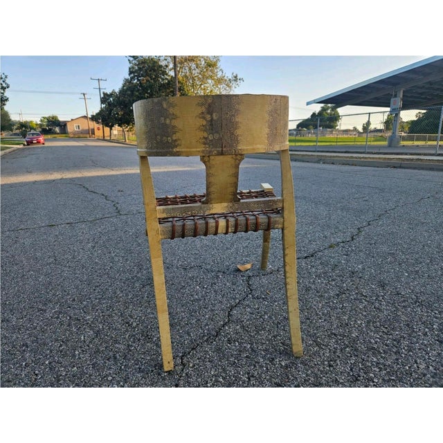 Cream Klismos Lizard Skin Leather Chair Scala Style For Sale - Image 8 of 14