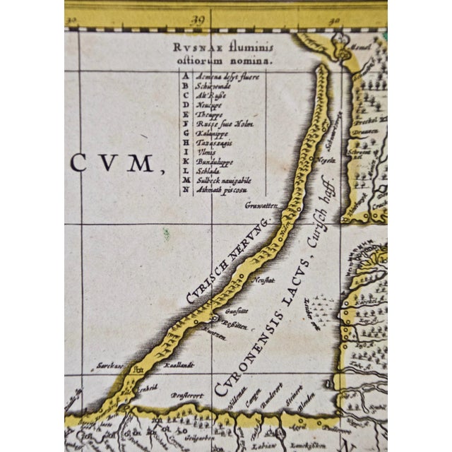 Sculpture Materials Prussia: Poland, N. Germany, Etc.: A Hand-Colored 17th Century Map by Janssonius, 1664 For Sale - Image 7 of 7
