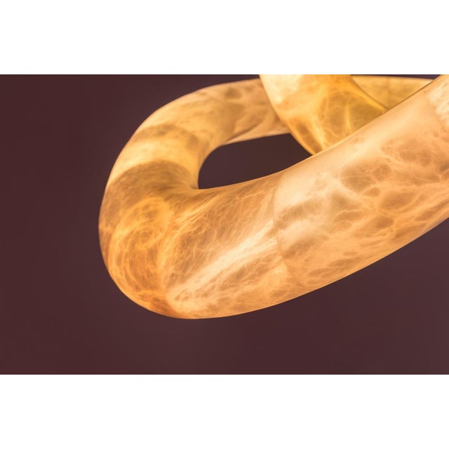 Aqua Fossil Light V Pendant Lamp in Alabaster by Amarist Studio For Sale - Image 4 of 12