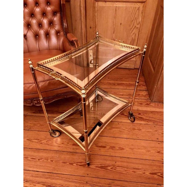 Metal Hollywood Regency Bar Trolley in Brass, 1950s For Sale - Image 7 of 7