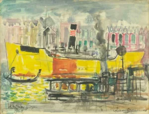 Giovanni Brancaccio, Venice, Original Watercolor, 1964