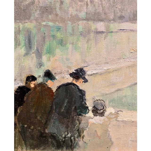 Textile Jules René Hervé - 1930s View of Notre Dame - Oil Painting For Sale - Image 7 of 11