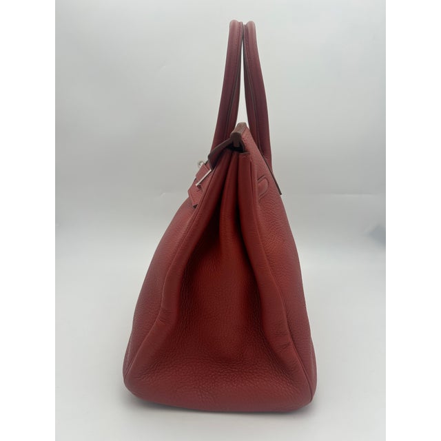 Animal Skin Hermès Red Birkin Bag 35 Togo Leather 2009 For Sale - Image 7 of 12