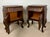 Brown French Louis XV Style Wooden Nightstands, 1940, Set of 2 For Sale - Image 8 of 15
