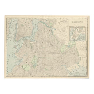 Antique Map of Brooklyn, New York with Prospect Park from Rand McNally, 1899 For Sale