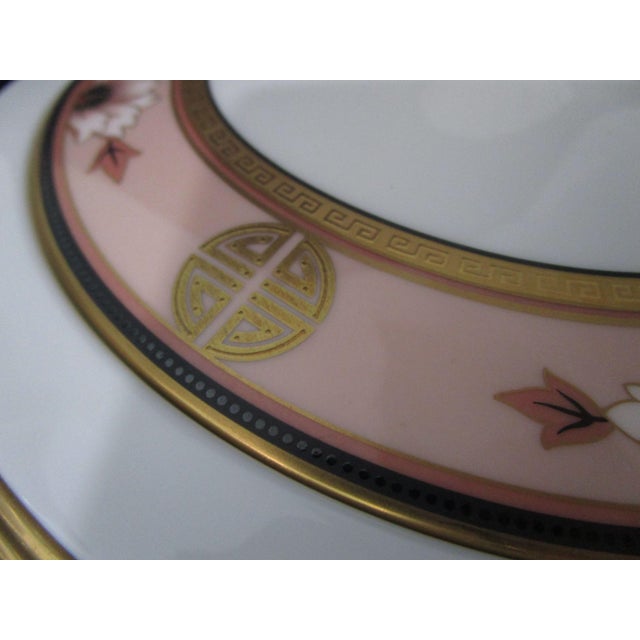 Vintage Noritake Commemoration Round Covered Vegetable Dish With Lid Art Deco Stye Retired Peach Floral For Sale - Image 10 of 13