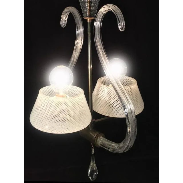Murano Reticello Chandelier, 1940s For Sale - Image 3 of 9