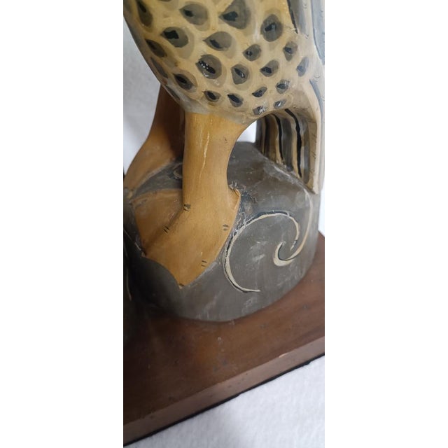 Sculptural Table Lamp with Couple of Birds in Polychrome Wood, 1960s For Sale - Image 18 of 18