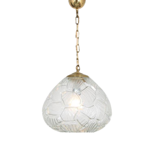 Pressed Glass Hanging Lamp, 1970s