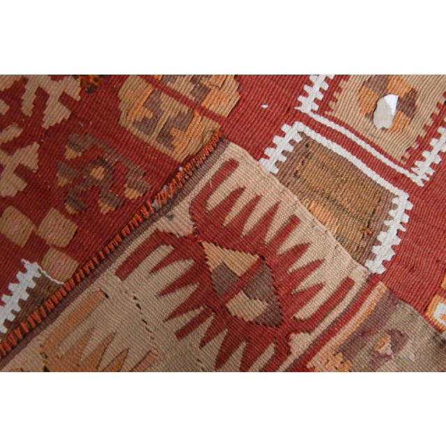 1970s Vintage Handmade Wool Cotton Red Crimson Runner Rug For Sale - Image 9 of 11