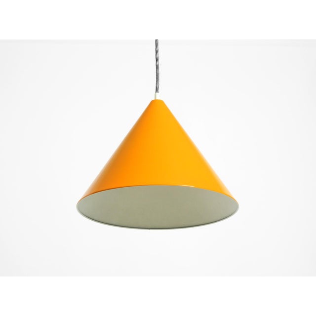 Vintage Model Billiard Pendant Lamp in Orange Metal by Louis Poulsen, 1970s For Sale - Image 3 of 17