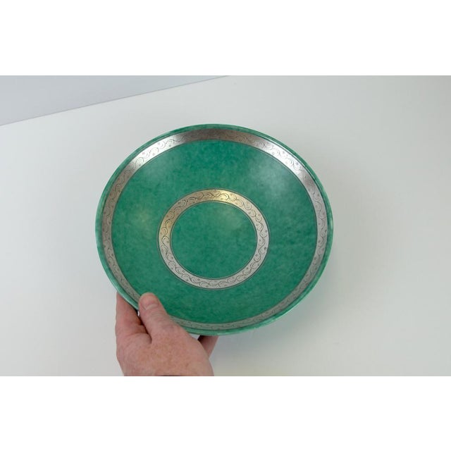 Ceramic Argenta Silver Overlay Bowl by Wilhelm Kåge for Gustavsberg, Sweden, 1935 For Sale - Image 7 of 11