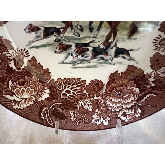 1930s Period 1930s Wood & Sons Alpine Ironstone Fox Hunt Themed Plate For Sale - Image 5 of 10