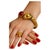 Bochic “Orient” Vintage Ruby & Multi Sapphire Dragon Bangle Set In 18K Gold & Silver Red Ruby Oval Shape - 9 Carat Multi...