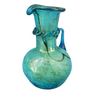 Iridescent Scavo Murano Glass Vase Jug attributed to Cenedese / Toso, 1960s For Sale