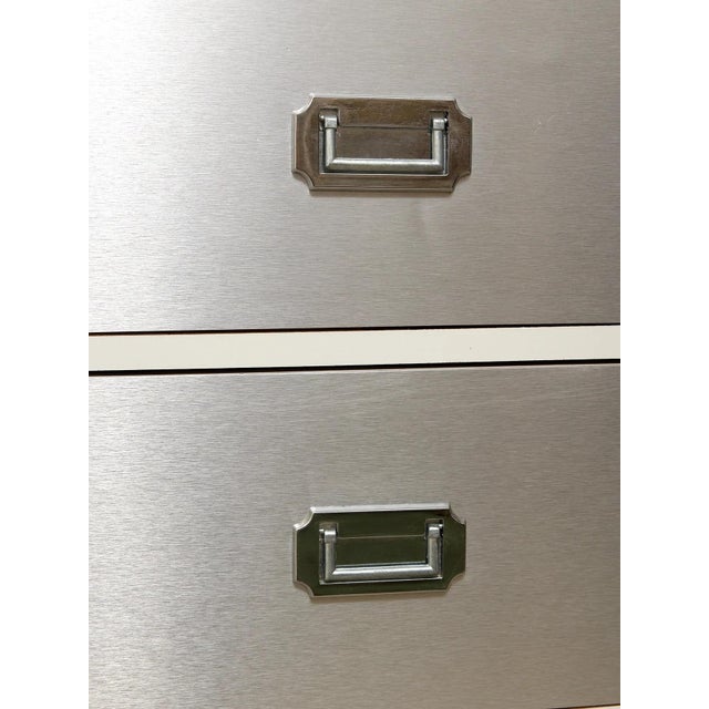 Mid-Century Modern Mid 20th Century Mod Space Age Six-Drawer Metal Highboy Dresser For Sale - Image 3 of 12
