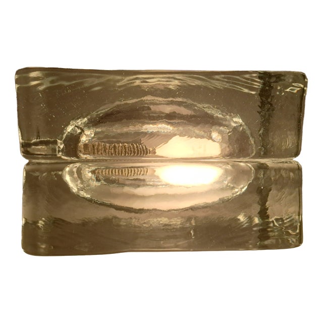 Vintage Glass Table Lamp by Fidenza Vetraria, 1970s For Sale