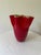 Vintage Red and Green Cased Glass Fazzoletto Handkerchief Vase, Murano Style, C. 1960s For Sale - Image 4 of 6